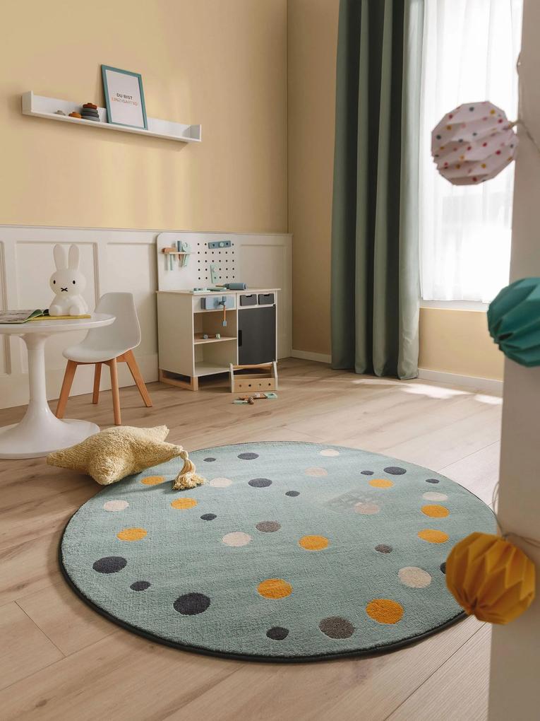 Lytte Tappeto bambino Juno Multicolor/Blu ø 120 cm rotondo - Tappeto design moderno soggiorno