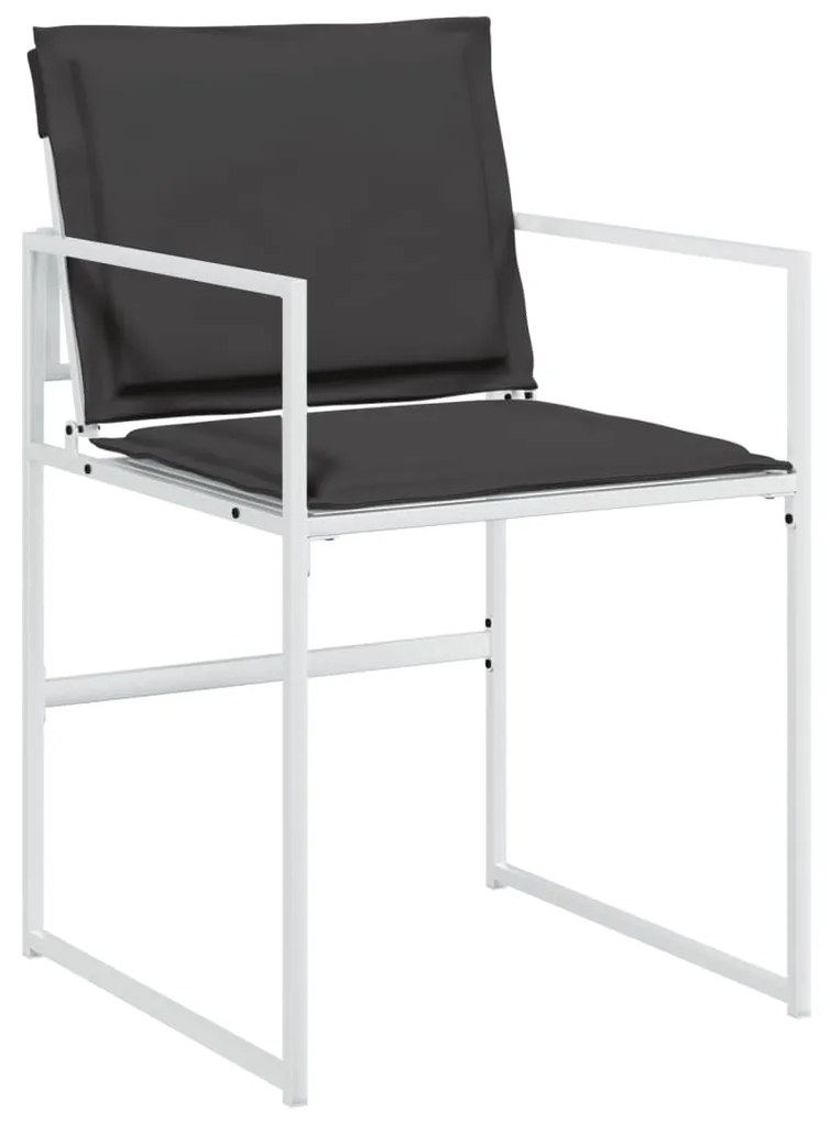 Set da pranzo da giardino 15 pz con cuscini bianco in textilene