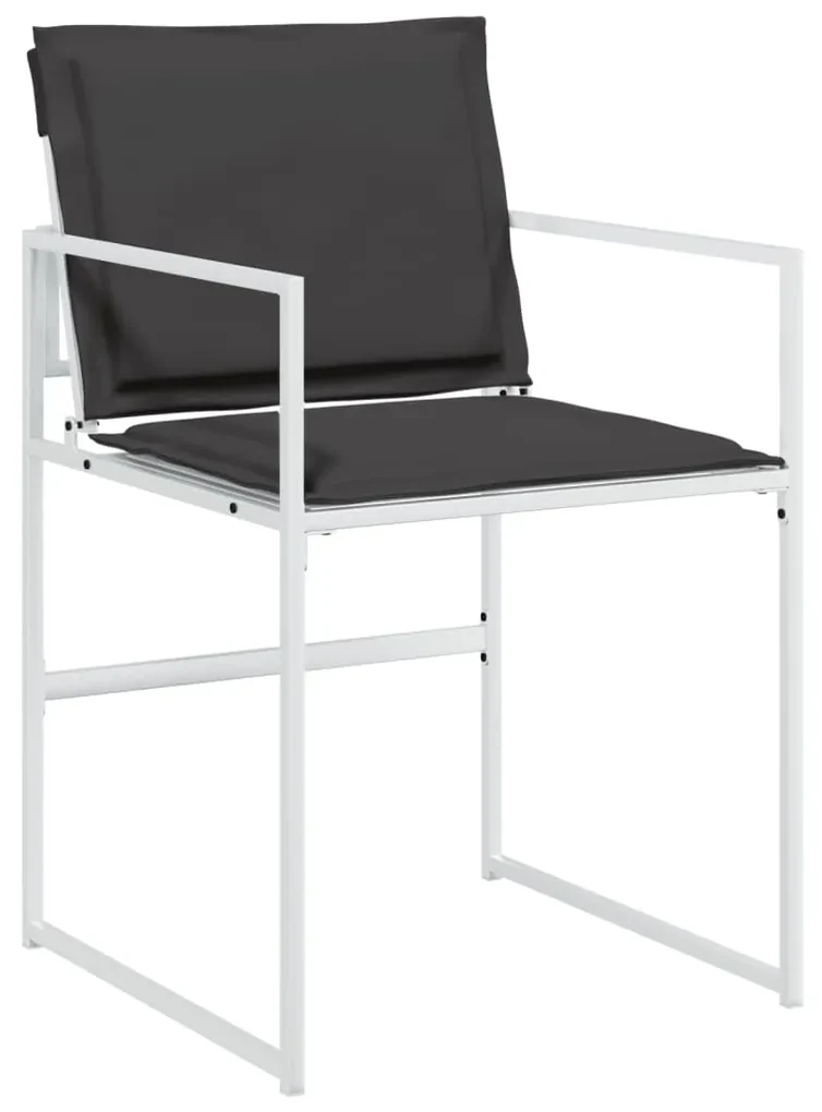 Set da pranzo da giardino 15 pz con cuscini bianco in textilene
