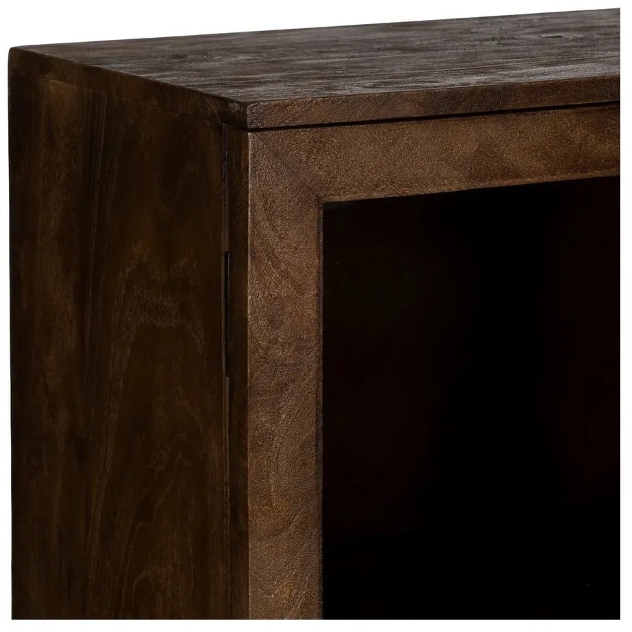 Vetrina marrone in mango massiccio 80x140x40 cm Ravi – Ixia