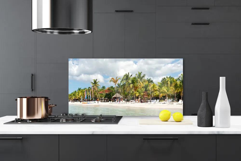 Pannello retrocucina Paesaggio delle palme della spiaggia 100x50 cm