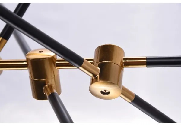 Azzardo AZ4700 - Lampadario su palo SOLEN 6xG9/30W/230V nero/oro