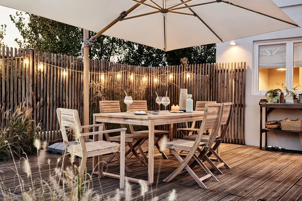 Set tavolo e sedie Solaris NATERIAL marrone per 6 persone