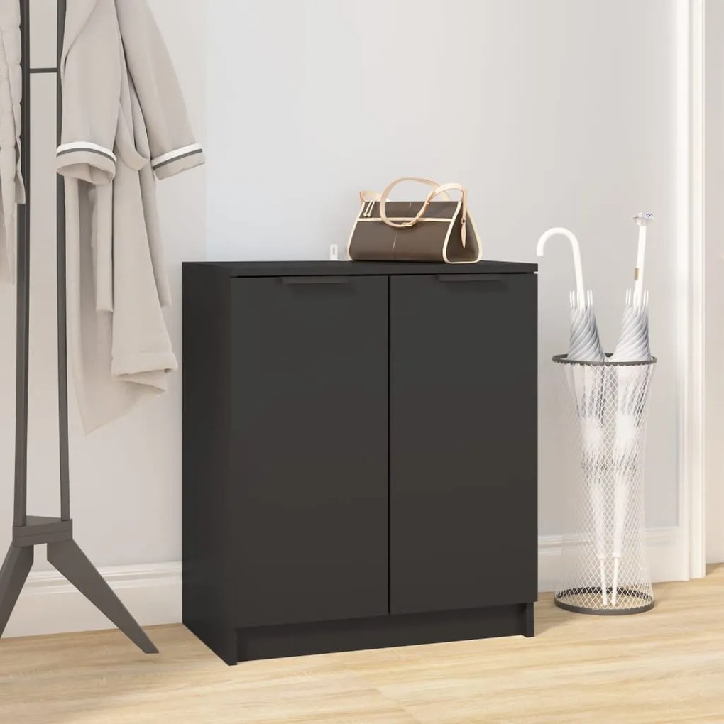 Scarpiera Nera 59x35x70 Cm İn Legno Multistrato /