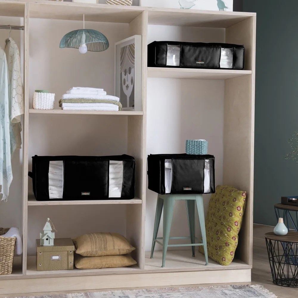Scatola di stoccaggio nera con imballaggio sottovuoto Black Edition, volume 210 l - Compactor
