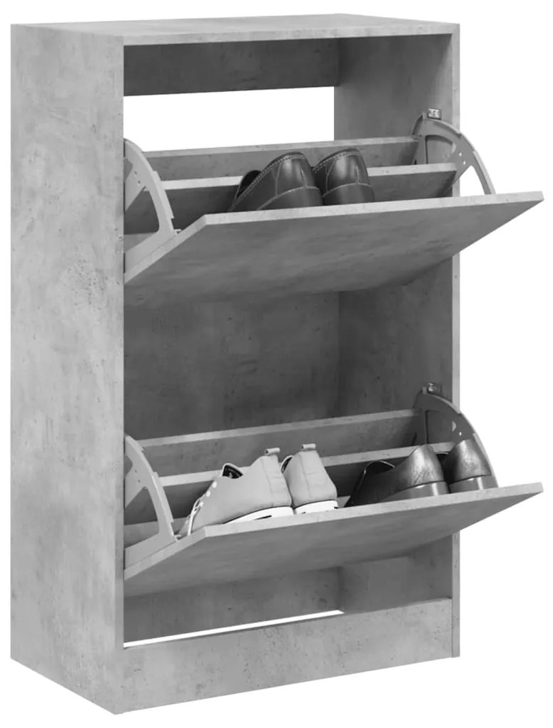 Scarpiera Grigio Cemento 60x34x96,5 Cm İn Legno Multistrato /