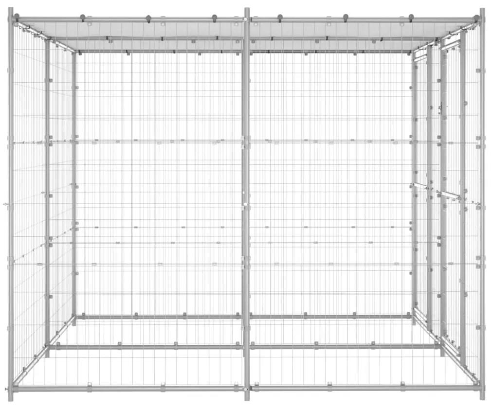 Gabbia per cani da esterno in acciaio zincato con tetto 4,84 m²