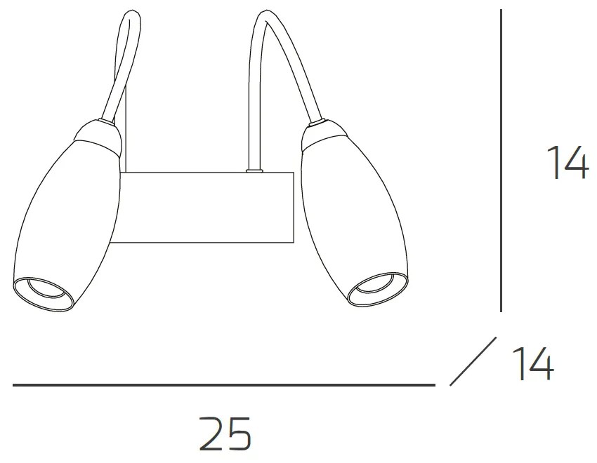 Applique Contemp Arco Feeling Net Metallo Cromo Vetro Trasparente 2 Luci G9