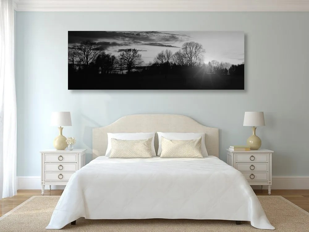 Stampa su tela – Splendido tramonto in bianco e nero