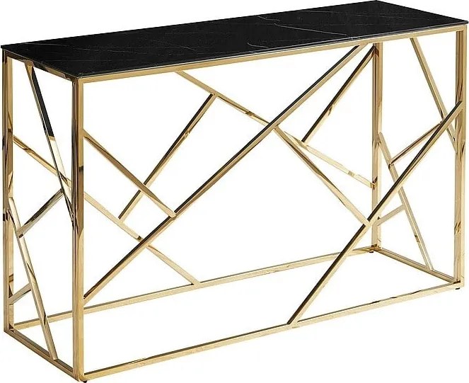 Consolle Escada C II effetto marmo nero/oro