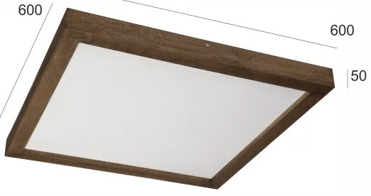 Brilagi-LED Plafoniera da bagno WOODY FRAME LED/50W/230V 60x60 cm IP44 rovere noce
