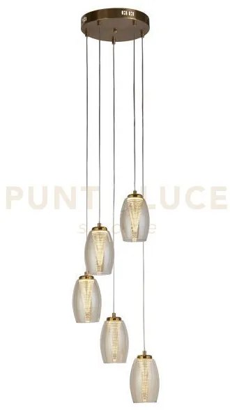 Cyclone 5lt pendant - metallo bronzo e bicchiere di champagne