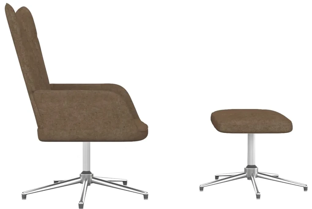 Poltrona Relax con Poggiapiedi Tortora in Tessuto BIANO