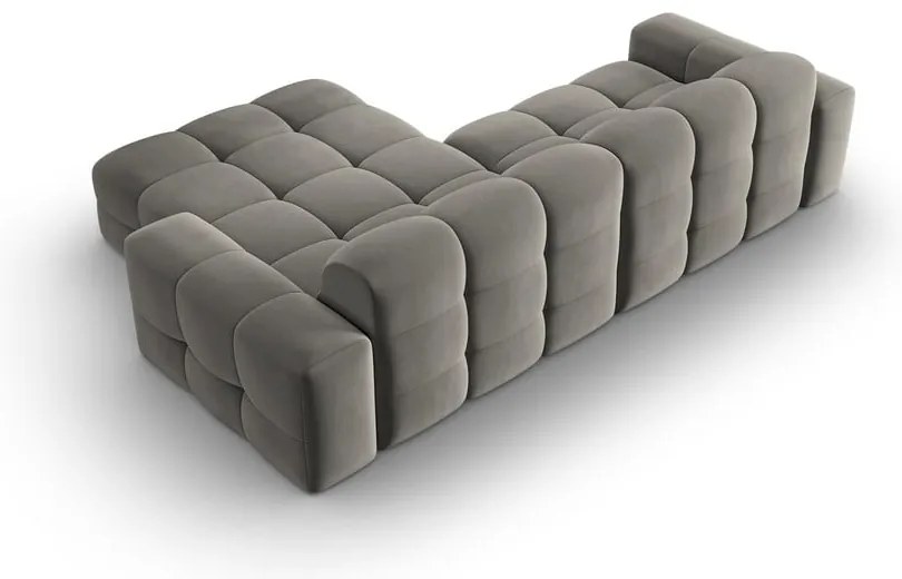 Divano angolare in velluto grigio (angolo destro) Kendal - Micadoni Home