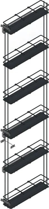 Cesto di carico per mobile alto estraibile da avvitare in acciaio antracite L 11.5 x H 184.5 x P 47.5 cm