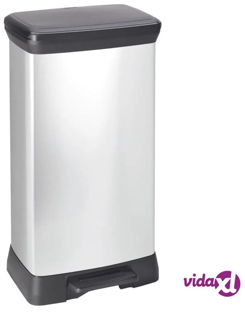 Curver Pattumiera a Pedale Doppia Deco 23L+23L Argento