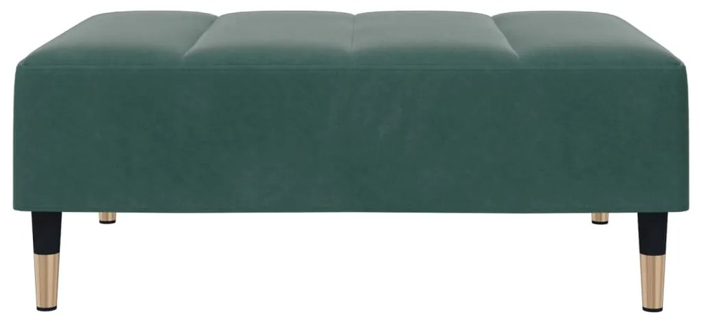 Poggiapiedi verde scuro 77x55x31 cm in velluto