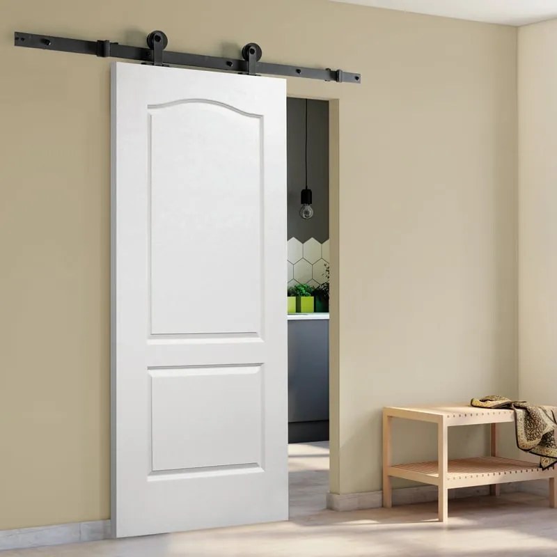 Porta scorrevole reversibile Ipanema in mdf bianco, L 93 x H 212 cm, con binario Indus