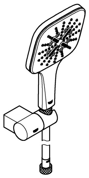 GROHE 26588000 - Set doccia a mano RAINSHOWER SMARTACTIVE 130 CUBE cromo lucido