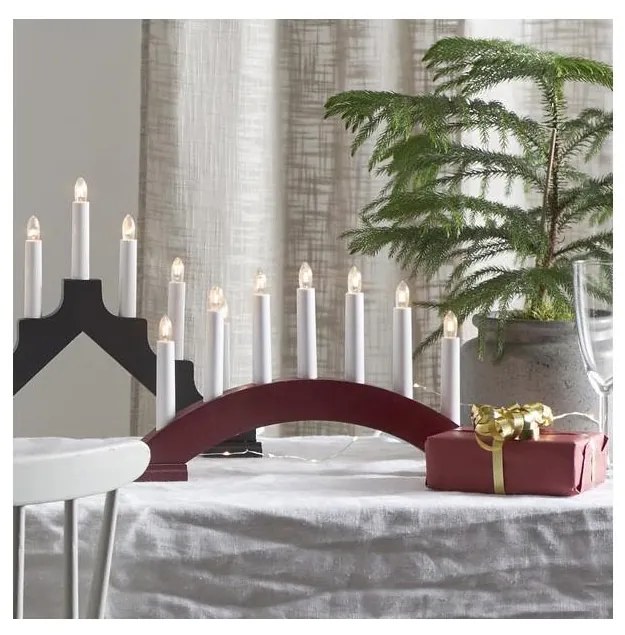 Eglo 410446 - Candeliere natalizio BEA 7xE10/3W/230V rosso