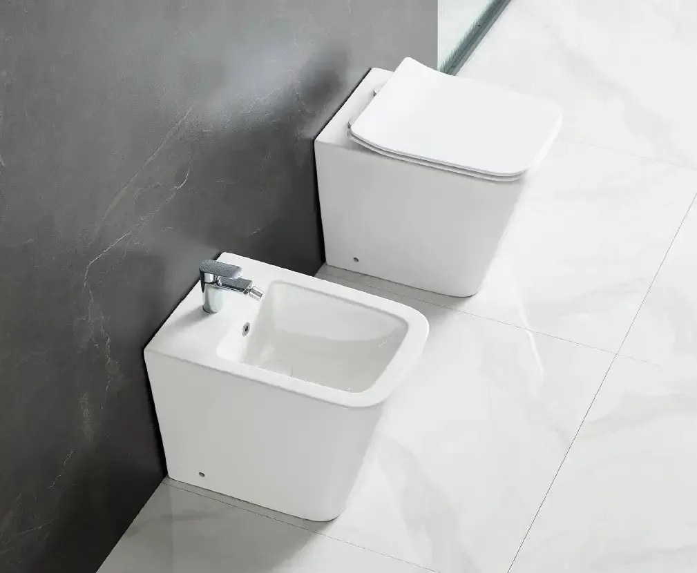 Coppia Sanitari Design A Terra Filo Muro | Karag LT