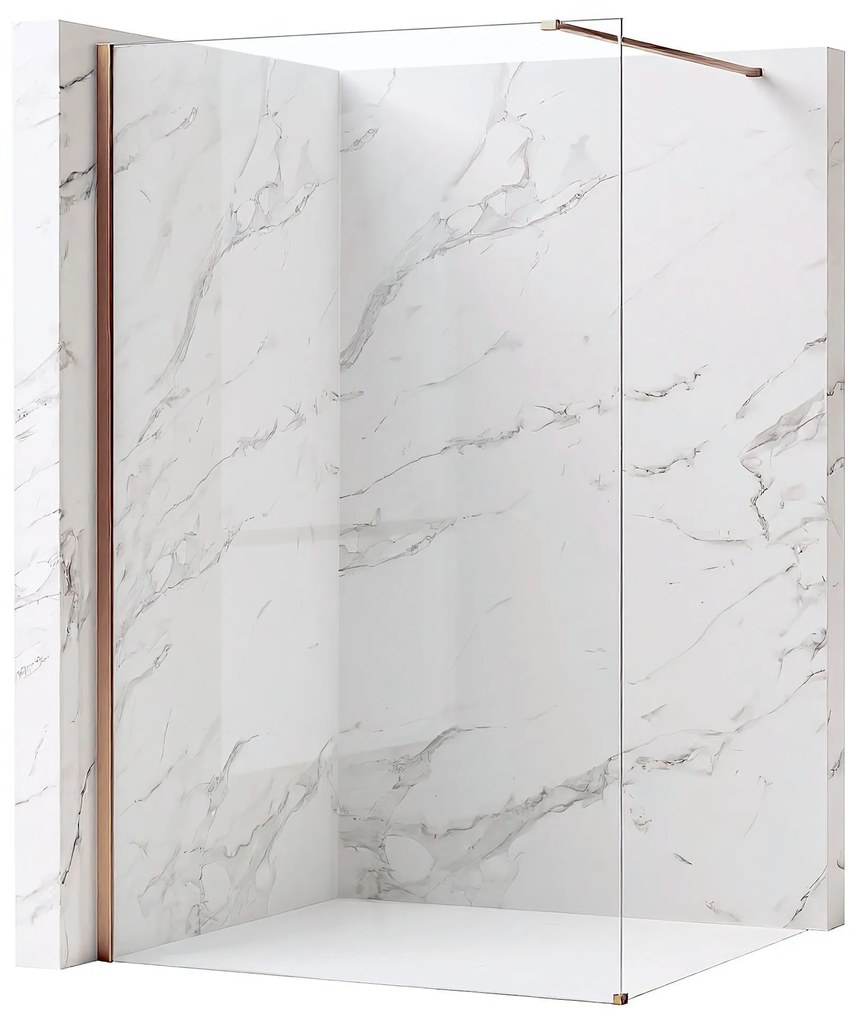 Parete doccia Rea Flexi Transparent / Brush Copper 110