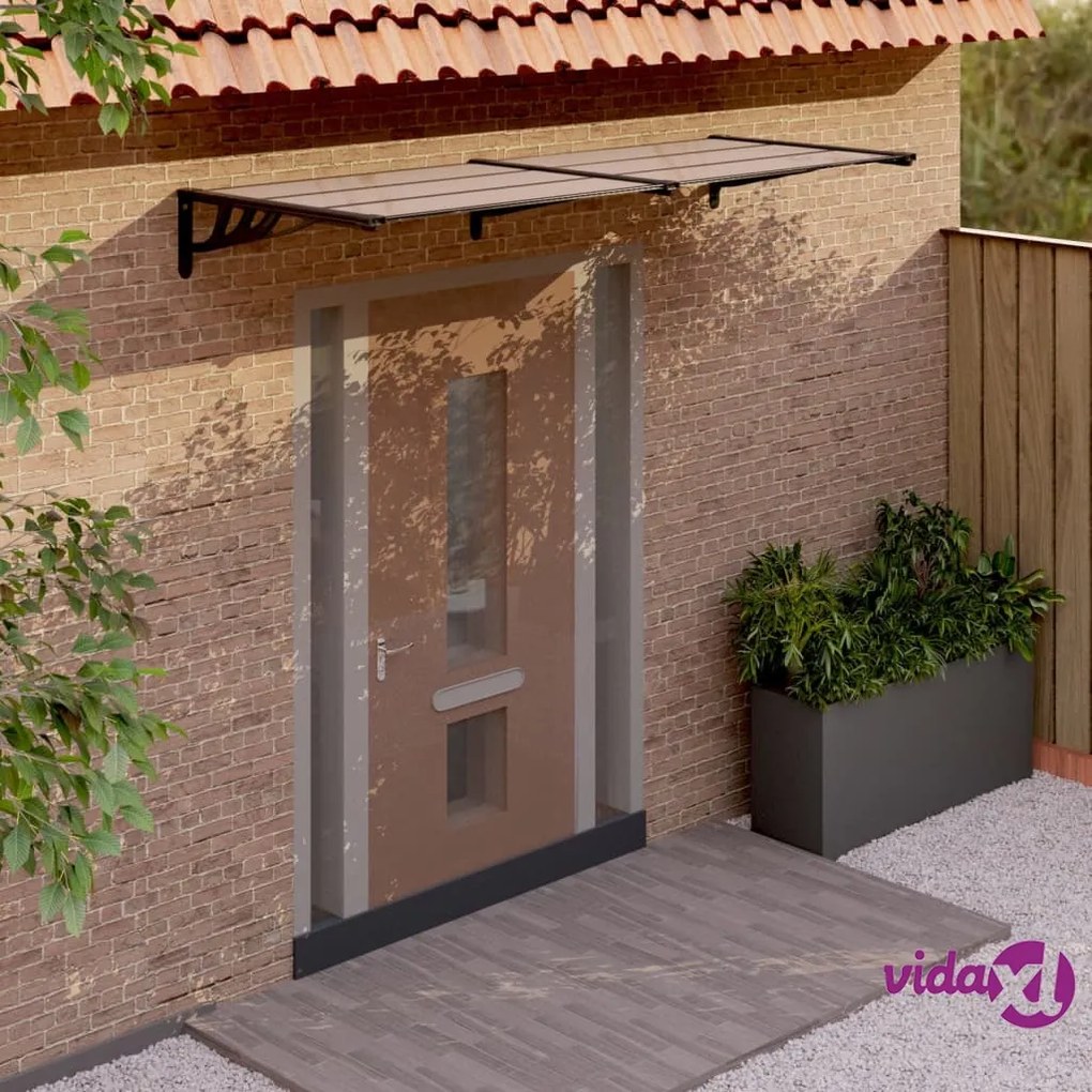 vidaXL Tettoia per Porta Nera 239x90 cm in Policarbonato
