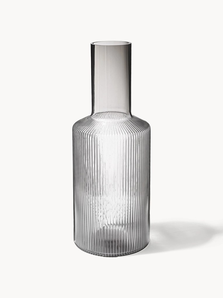 Caraffa in vetro soffiato con scanalatura in rilievo Ripple, 1 L