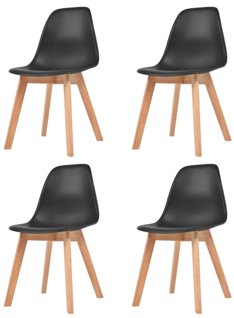 Sedie Da Pranzo 4 Pz Nere İn Plastica /