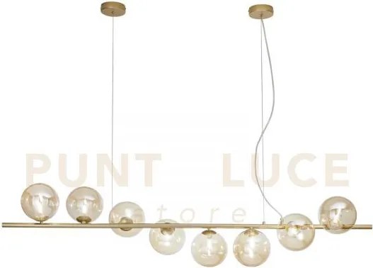 Lampadario a sospensione honey oro 8 luci attacco g9 145x33,5x165cm...