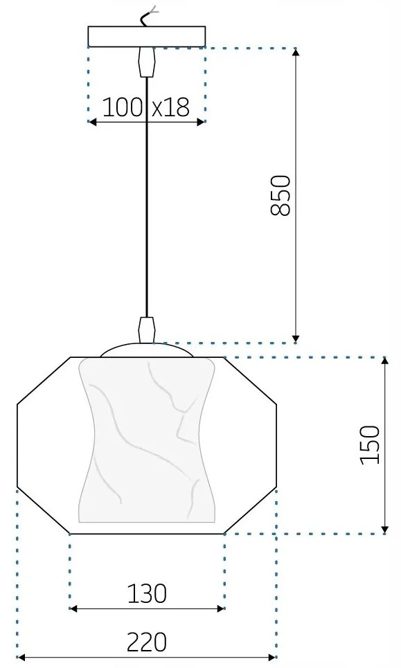 Lampada WHITE MARBLE APP908-1CP