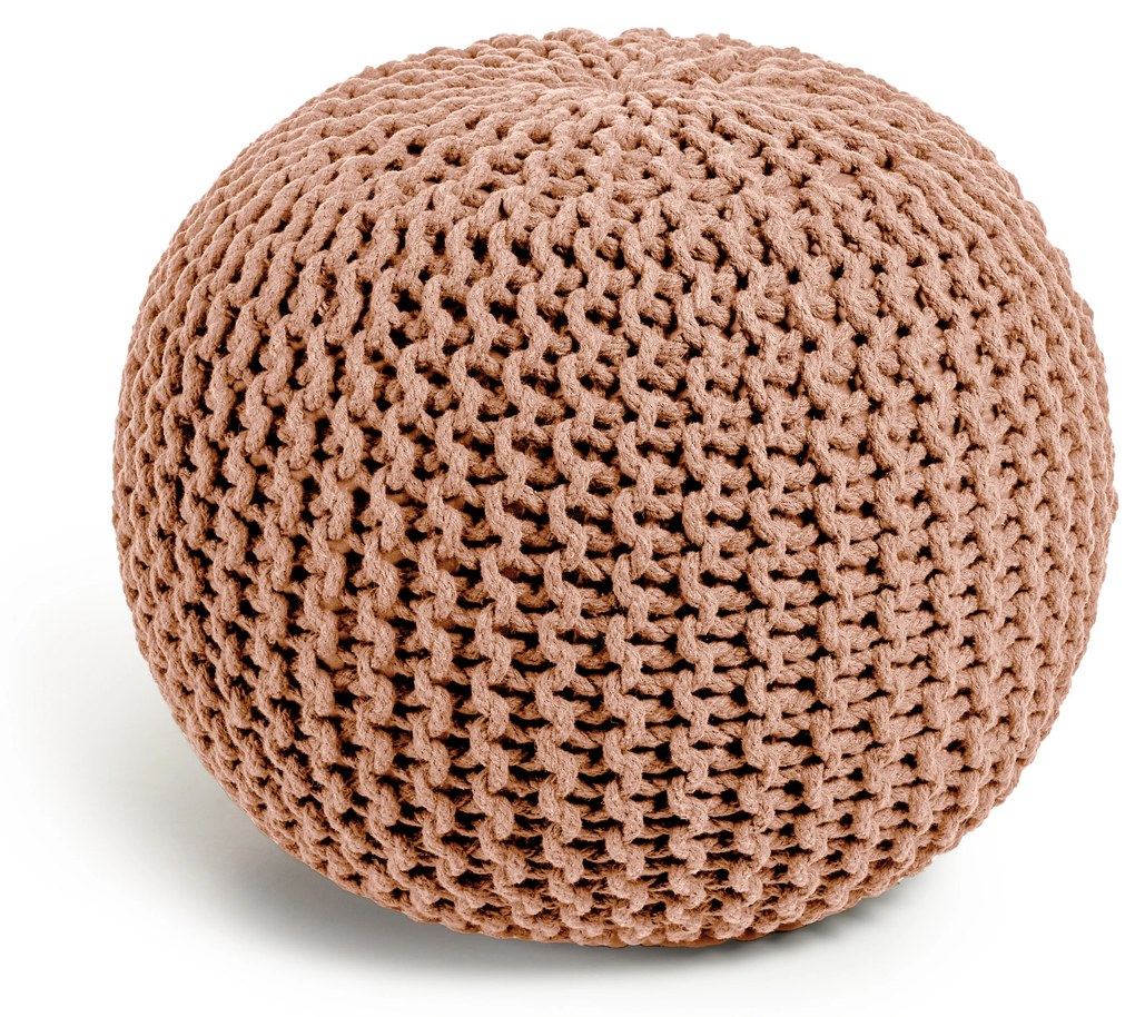 Kave Home - Pouf rotondo Chloe 100% cotone rosa Ø 50 cm