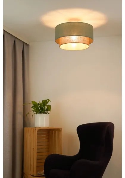 Duolla - Lampadario a plafone  BOHO 1xE27/15W/230V diametro 45 cm verde/marrone