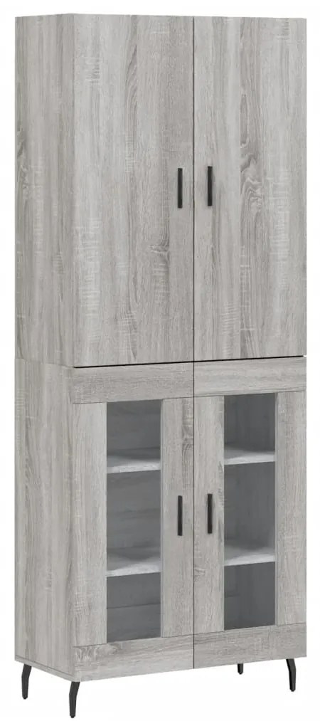 Credenza grigio sonoma 69,5x34x180 cm in legno multistrato