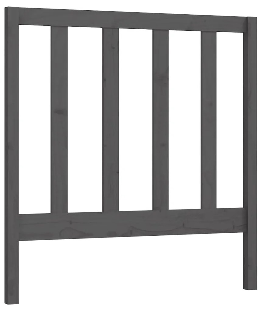 Testiera Per Letto Grigia 81x4x100 Cm İn Legno Massello Di Pino /