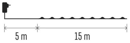 Catena LED da esterno natalizia 150xLED/20m IP44 bianco caldo