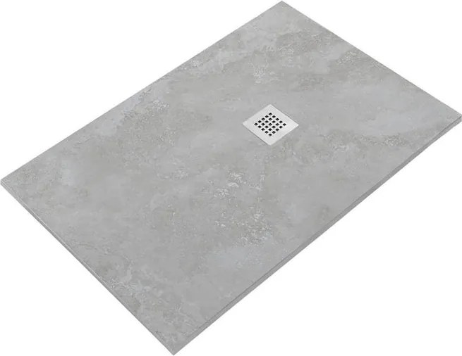 Piatto doccia SANYCCES in resina STRATO bianco L 90 x L 90 x H 2.7 cm opaco effetto pietra