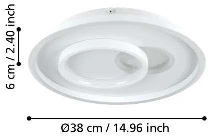 Eglo 901246 - Plafoniera LED TIRIOLO LED/14W/230V + LED/8,5W bianco