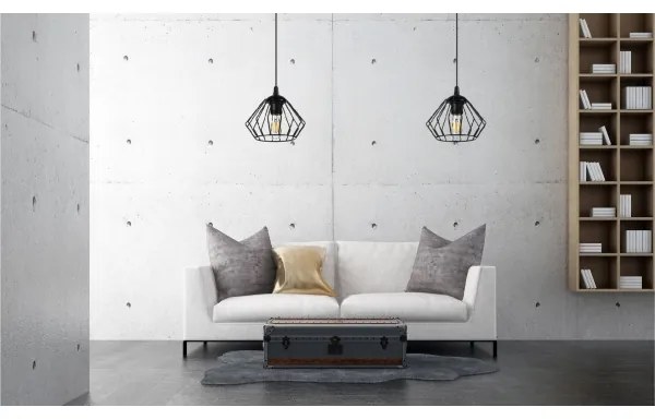 Lampadario a sospensione con filo CEED 1xE27/60W/230V nero