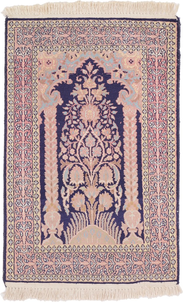 Cashmere Silk Tappeto 90 x 60 (Indian) Annodato A Mano