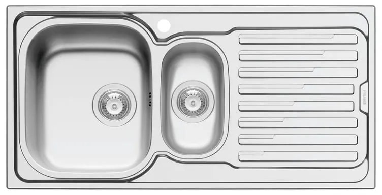 Lavello integrato 1 vasca in inox argento PYRAMIS Amaltia L 50 x L 100 cm