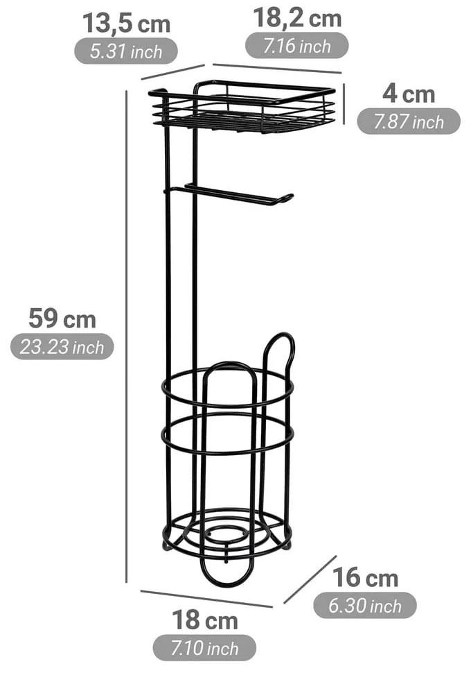 Porta carta igienica nero opaco in acciaio – Wenko