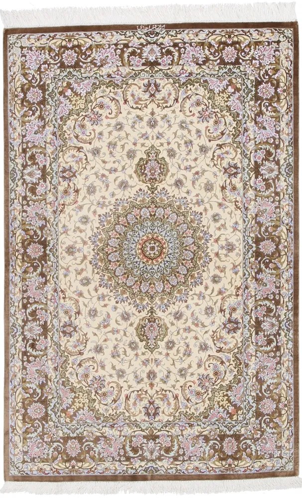 Ghom Tappeto 150x100 (Iran) Annodato A Mano