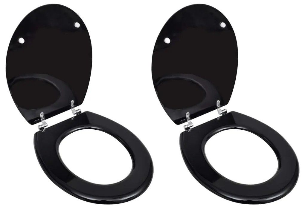 Tavolette Wc Con Coperchi 2 Pz İn Mdf Nere /