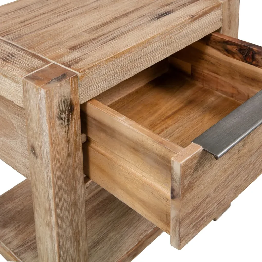Comodini con cassetti 2 pz 40x30x48 cm legno massello di acacia