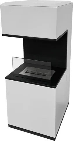 Camino a bioetanolo da terra Oslo in acciao bianco L38xP38xH100 cm