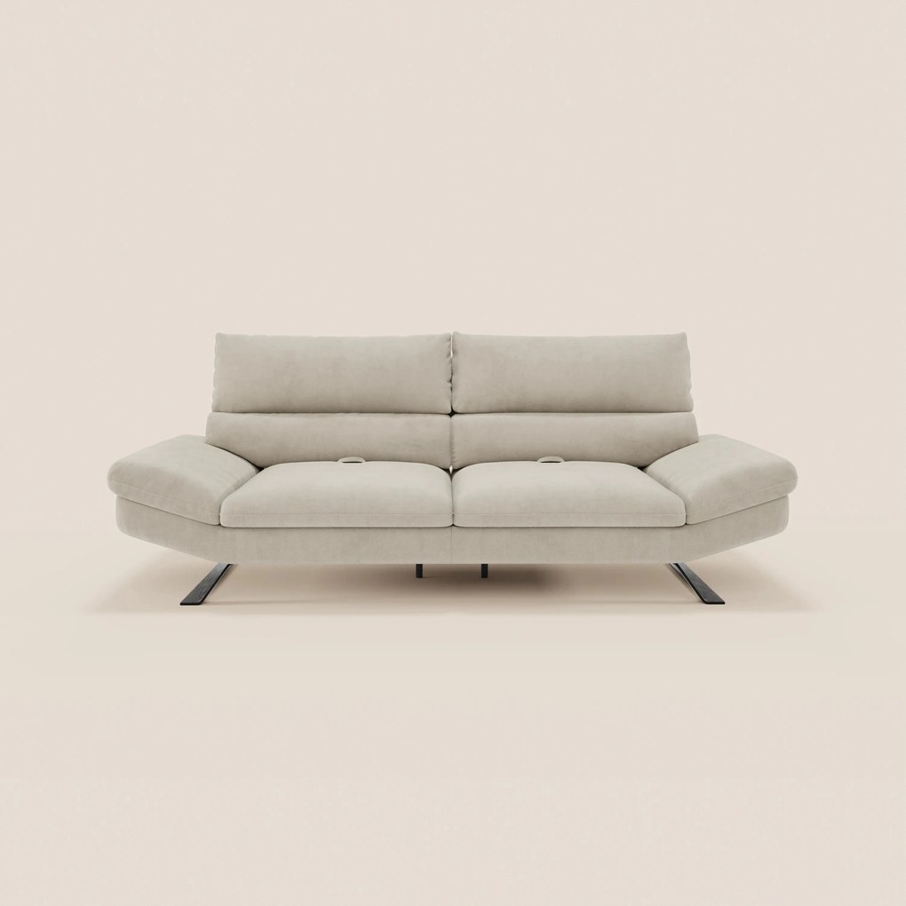 Eclipse Divano dal design moderno 2 e 3 posti con schienali traslanti - piedini alti in elegante microfibra smacchiabile T11