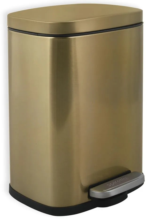 Cestino per la spazzatura oro opaco in acciaio con pedale 5 l Akira – Spirella