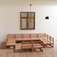 Set Divani da Giardino 11 pz in Legno Massello di Pino cod mxl 37306