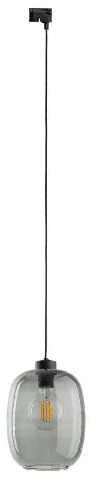 Lampadario su filo per sistema a binario ELIO 1xE27/15W/230V nero/fumé nero